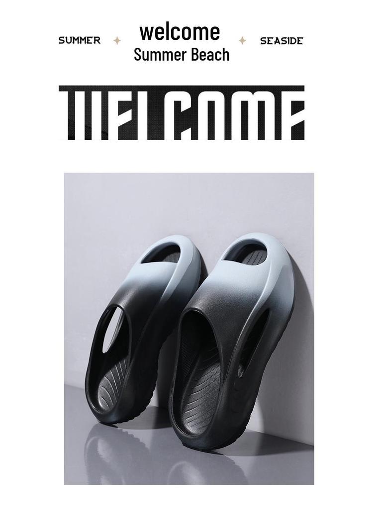 2025 Trendy Couple's Non-Slip Thick-Soled Beach Slippers: Simple, Versatile One-Strap for Indoor & Outdoor Use