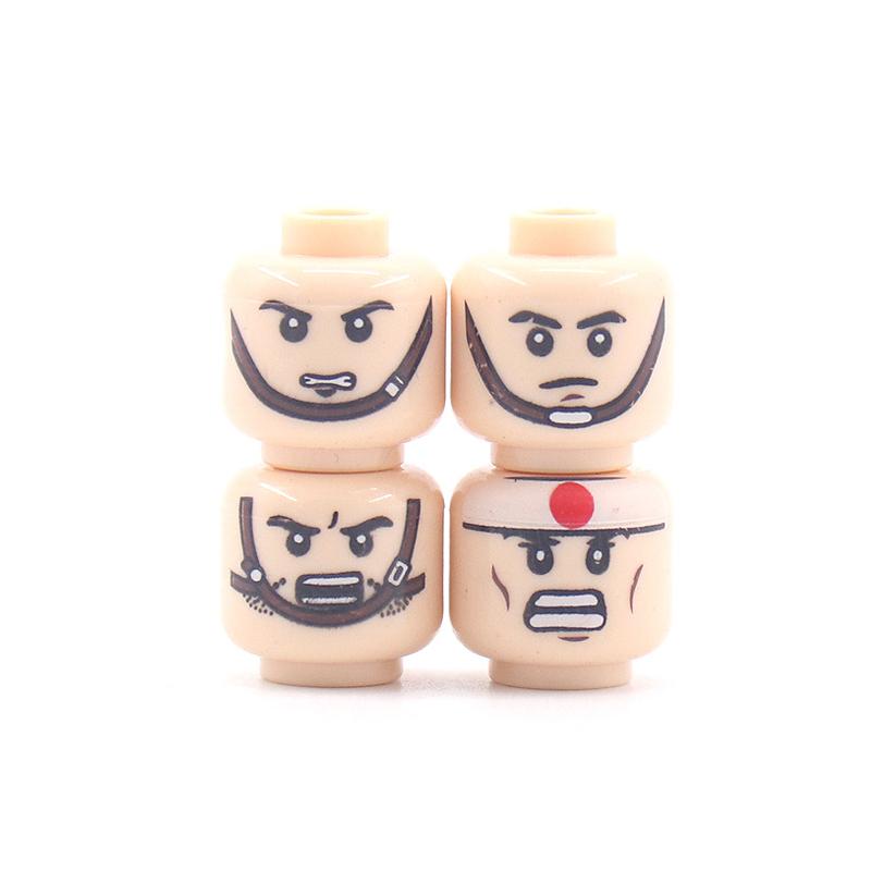56pcs/Lot DIY Figures Head Building Blocks Accessories Laugh Cry Charming Angry Facial Expression Mini Bricks Toys Model Kids Gifts