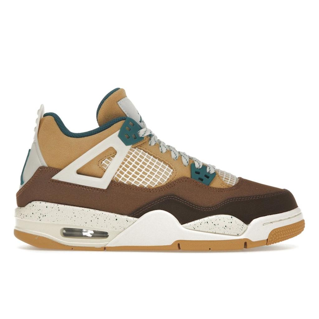Air Jordan 4 Retro GS Cacao Wow Kids Sneakers Brown Geode-Teal Ale-Brown FB2214-200