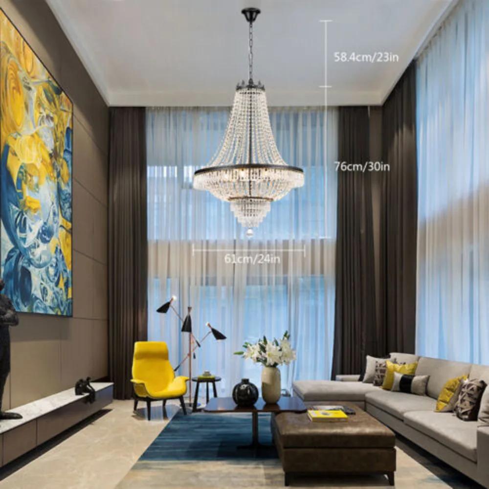 Bymaocar Modern 9-light Hanging Crystal Chandelier Luxury Design Pendant Lamp Indoor Lighting Durable & Anti-corrosion No-fading