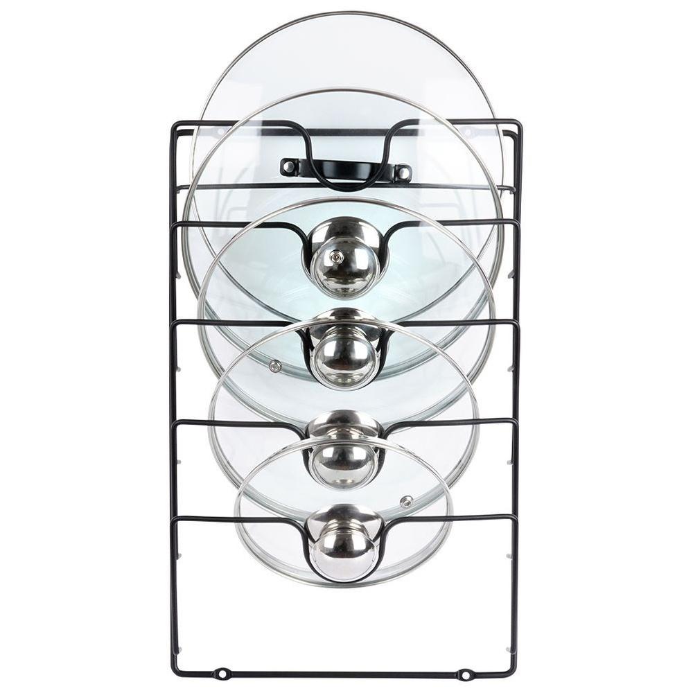 Lid Hanger Holder Kitchen Organizer Metal Black Wall Mount