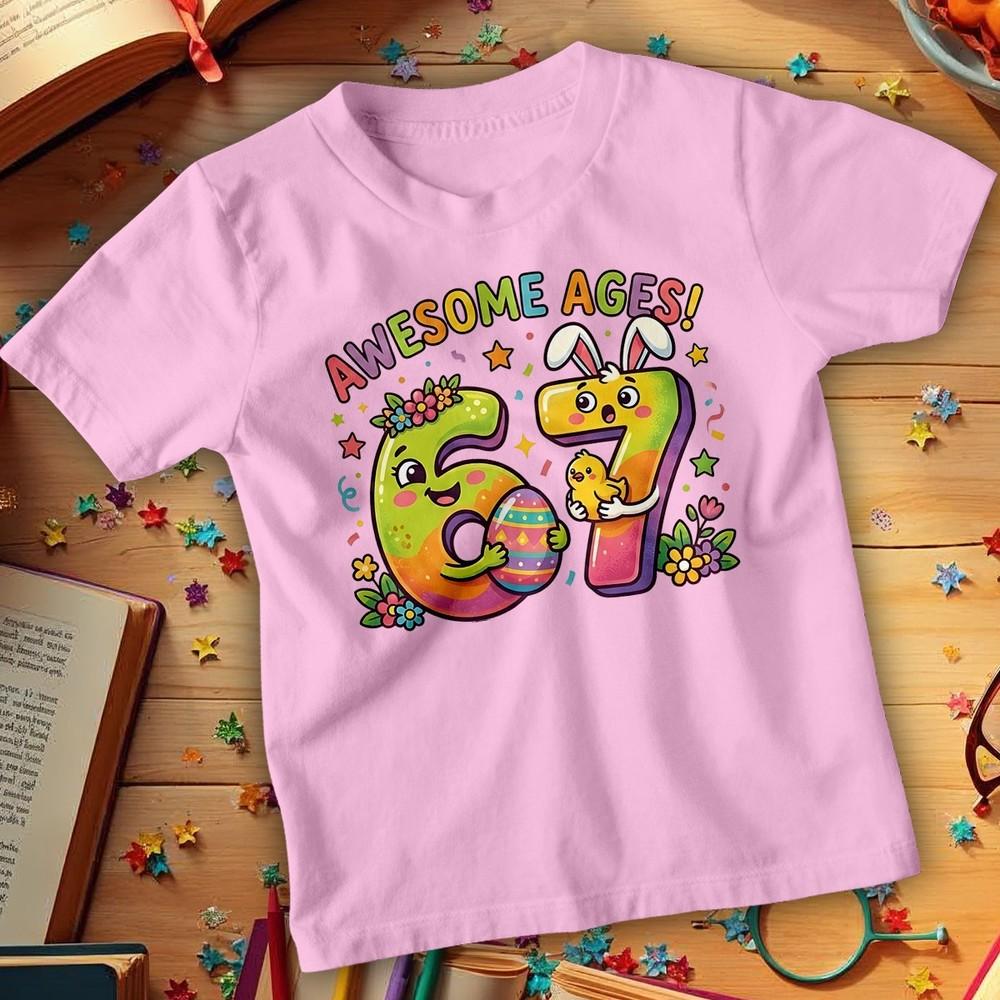 67 Six Seven Meme Easter TShirt Funny Bunny Egg Hunt Cute Adults Kids Tee 5