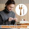 Knitted Suit Wooden Knitting Fork Yarn DIY Craft DIY Scarf Making Tool Macrame Tool Braiding Tool