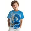 Boy's Fashion 3D Printed T-Shirt - Short Sleeve Crew Neck Casual Streetwear Bike Design for Young People