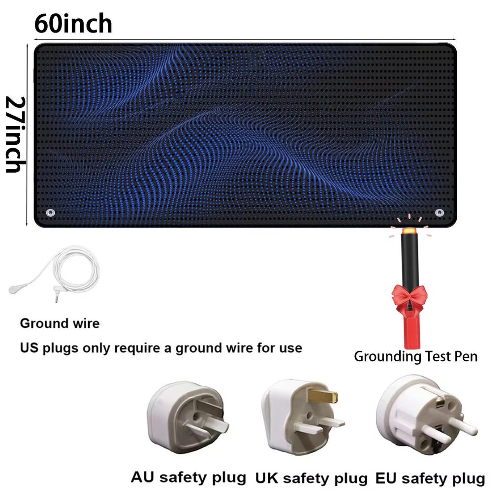 27×60 Grounding Mat for Better Sleep, Pain Relief and Stress Relief - Grounding Mat with Grounding Wire for Home Use To Relax