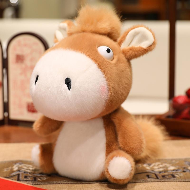 

Cute Cartoon Little Horse Plush Toy Soft Stuffed Animal Doll Home Decoration Chinese Year Mascot Children Gifts 2026 хаки