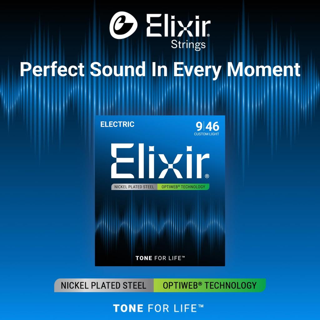 Elixir electric guitar strings OPTIWEB Custom Light .009-.046 #19027