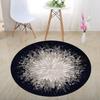 3D Illusion Halloween Black & White Round Carpet for Bedroom & Living Room