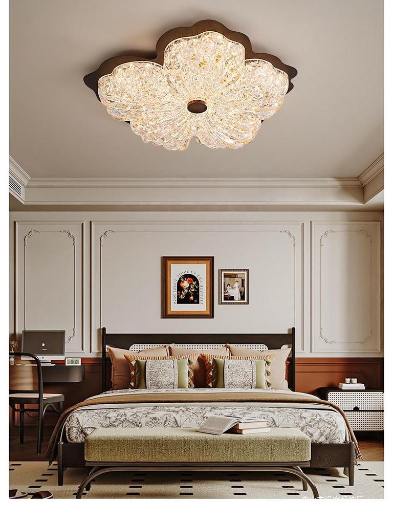 Used Walnut Full Spectrum Ceiling Light for Master Bedroom - Modern Minimalist American Retro Design