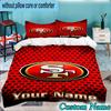 Custom Name 3PCS Faithful 49ers Football Bedding Set,Including  Duvet Cover And 2pcs Pillowcases Perfect for Bedroom,Dormitory,Fan Christmas Gift