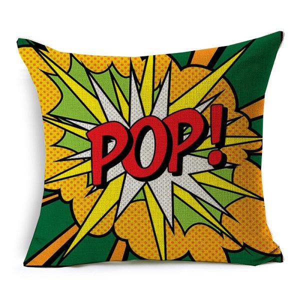 Cotton Linen Throw Pillow Cover American Pop Art Cushion Cover Pow Bang Wow Love Pineapple Modern Decorative Sofa Cushion Covers