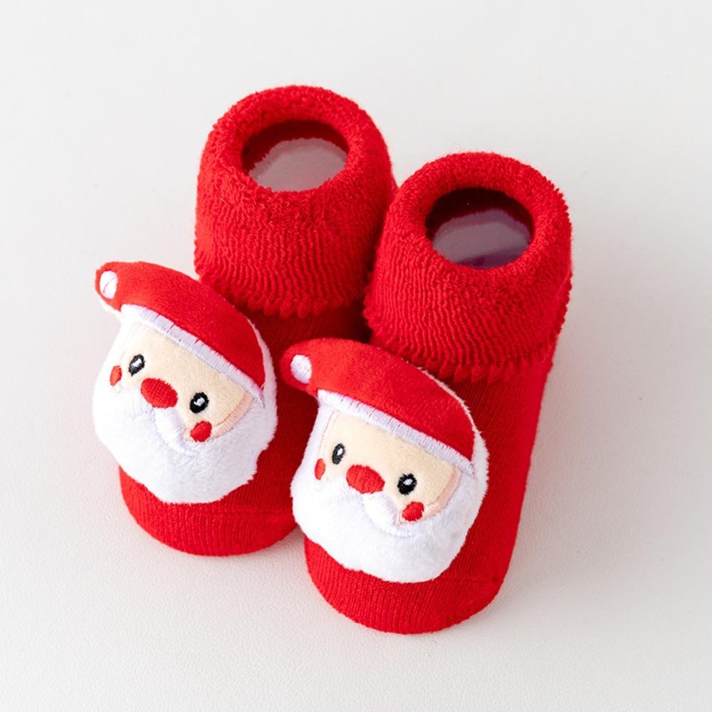 Christmas Elements Baby Socks Soft Baby Hosiery Cartoon Newborn Plush Fluffy Socks  Baby Boys Girls