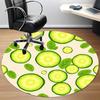 1pc Cucumber Slices Office Round Rug, Non-slip, Soft and Durable Office Rug for Interior Decoration, Perfect for Office, Beautiful Decoration Yy260324