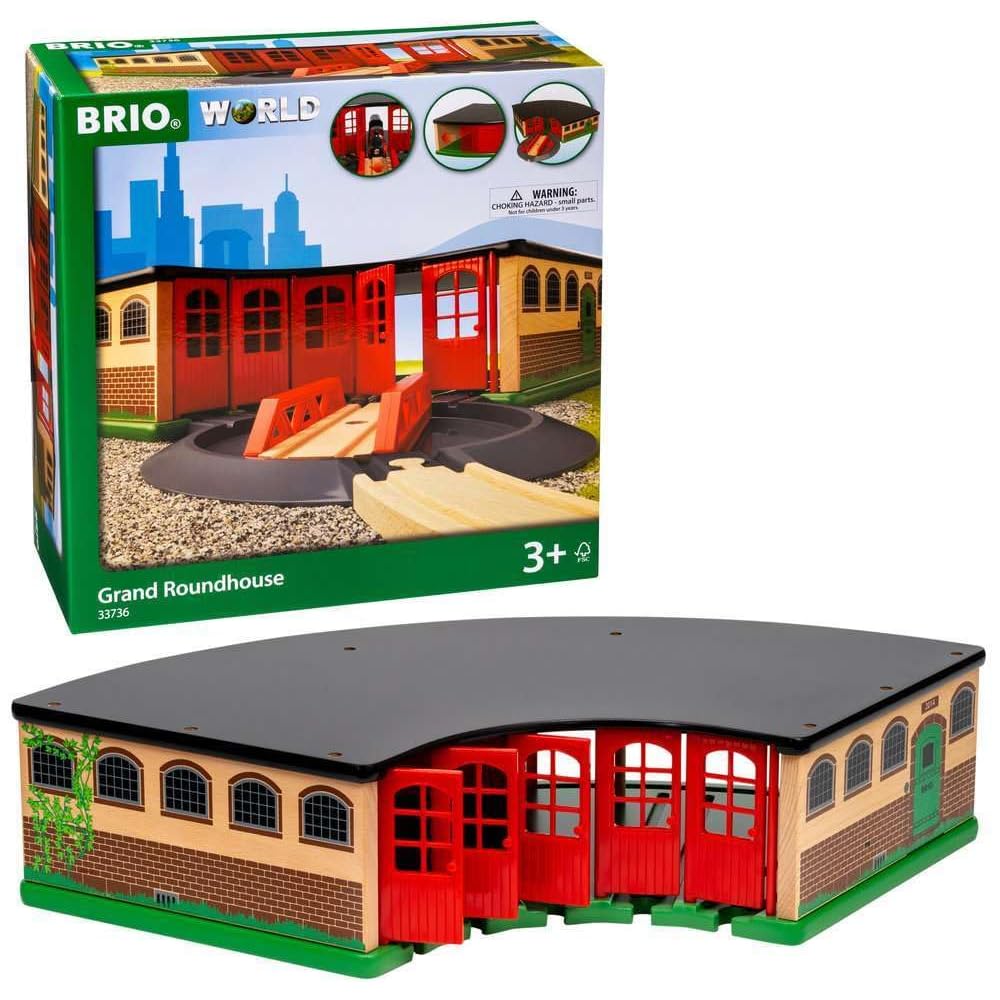 BRIO Large Garage 33736 Wooden Toy Playset for Ages 3 and Up with Scene Accessories