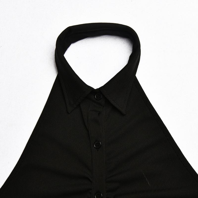 Европейские и американские женские весенне-летние однотонные платья — фото 12