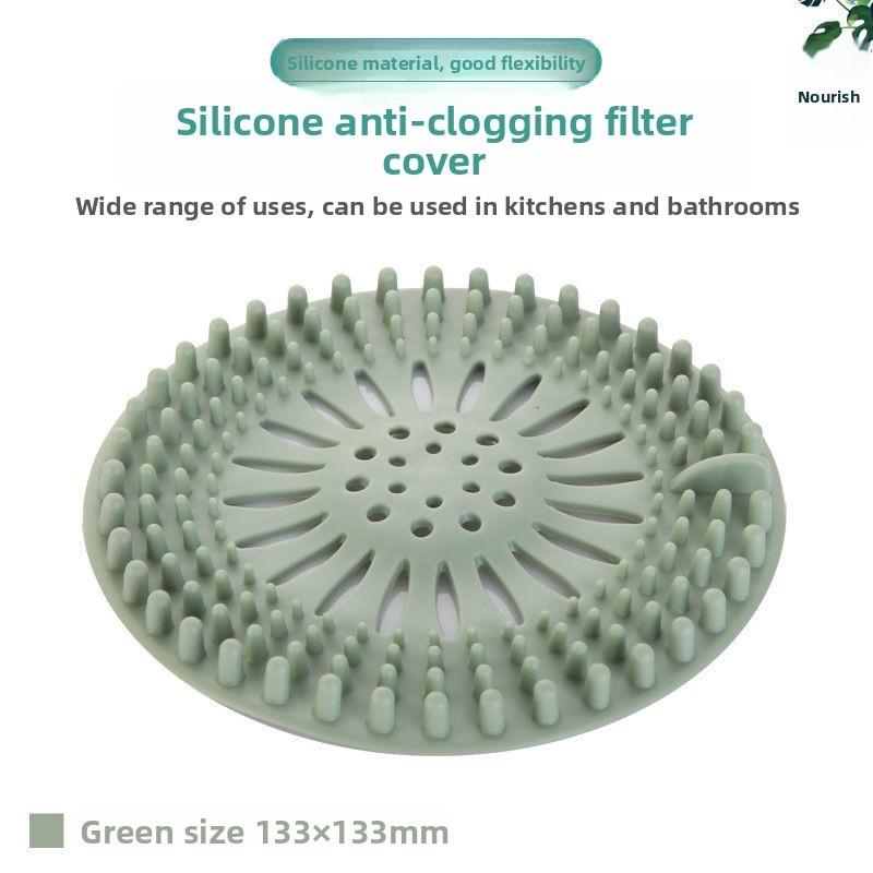 Silicone Drain Cover With Hair Filter For Bathroom Kitchen Preventing Clogs Nonslip Mat