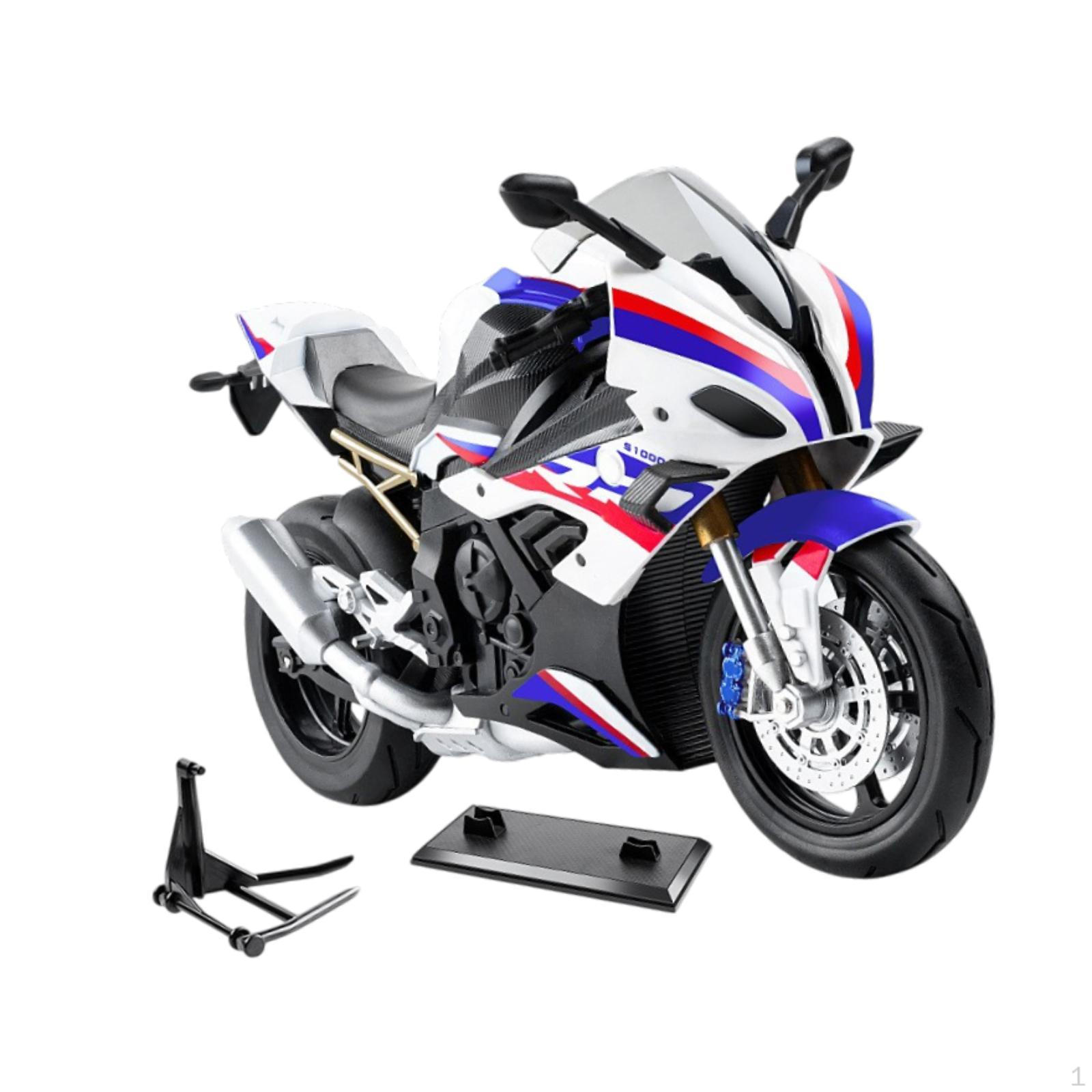 

Масштаб модели мотоцикла 1/10, креативная, прочная, коллекционная игрушка из сплава со звуком и светом White with Stand