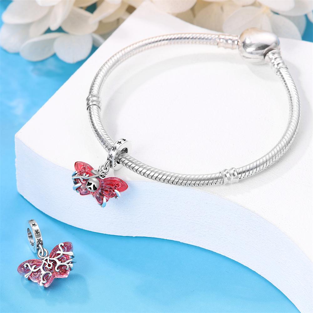 Originalcopper Charms Luxury Blood Night Butterfly Halloweenbeads Fit Bracelet Diy Women Making Delicate Gift