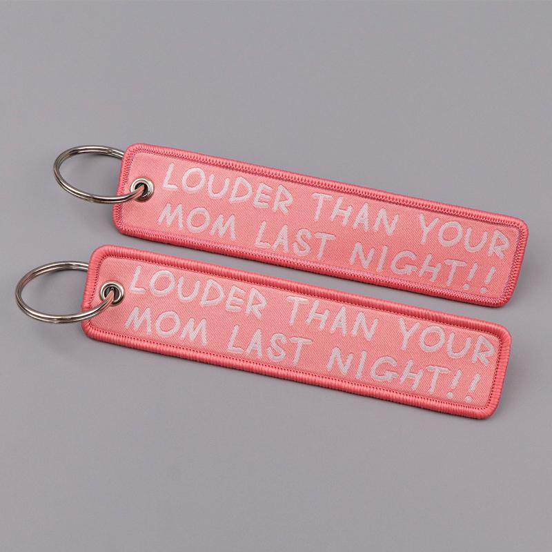 Spanish Embroidery Key Fobs Quotes Key Tags Keychain For Motorcycle Cars Key Holder Chaveiro Friends Gift