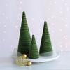 Velvet Christmas Cone Tree Decorations Christmas Flocked Tree Table Centerpiece