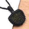 Moldawite Macrame Thread Gemstone Handmade Jewelry 20-36''Ad Pendant Unisex
