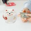 Ceramic Lucky Cat Money Box, Decorative Coin Bank for Home, Cute Piggy Bank for Saving Money, Desktop Ornament