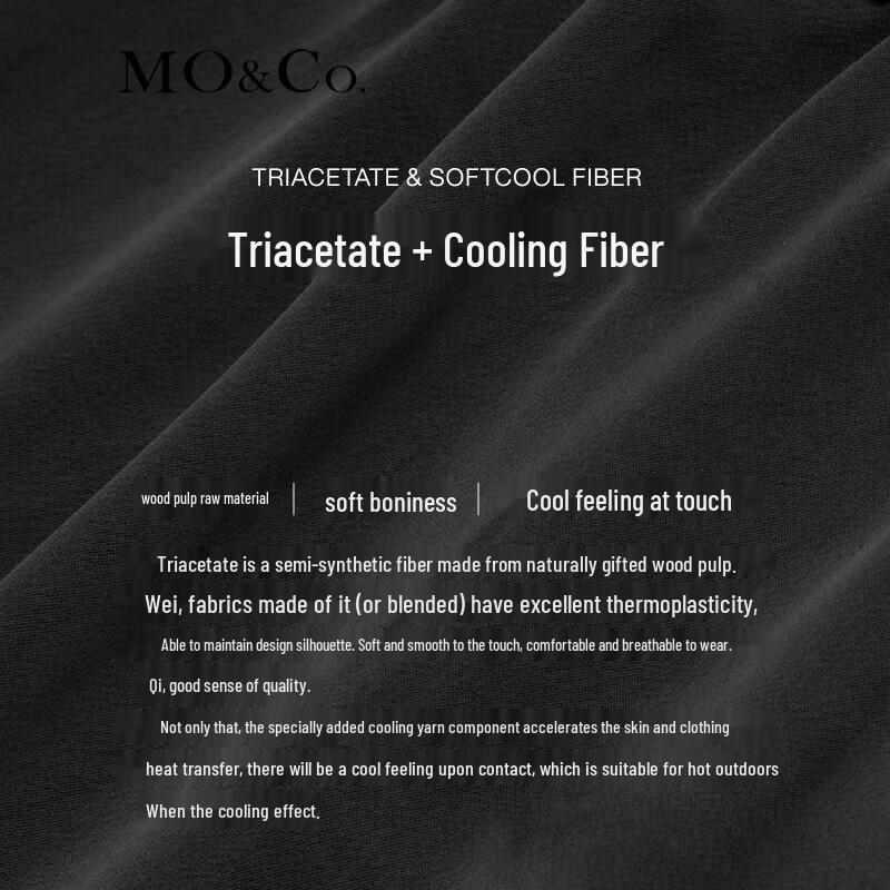 MO&Co. Cool-Touch Triacetate Workwear Spliced High-Waist Long Dress