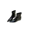 \ Slope Heel French Temperament Pointed Brown Short Boots Women's Boots New In Autumn and Winter 2025