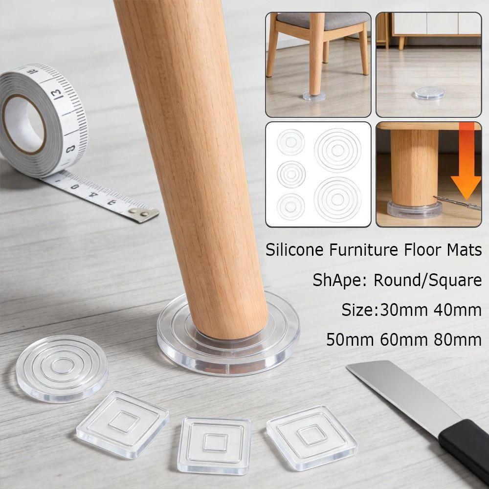 4Pcs Non-Slip Silent Table Foot Mat Self Adhesive Sofa Chair Foot Fixed Pads Bed Foot