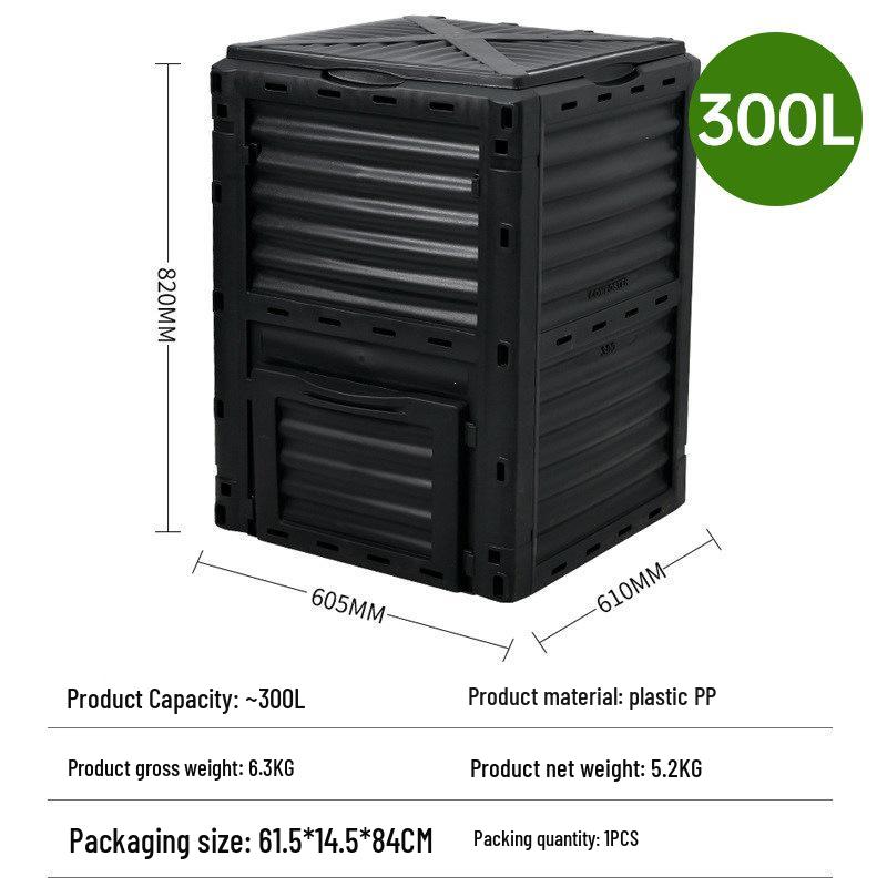 Large Capacity Outdoor Garden Composter for Kitchen Scraps & Leaves