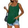 2024 New European and American Summer Sleeveless Square Neck Solid Tank Top T-Shirt for Women