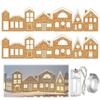 DIY Foldable Xmas Gingerbread House Cardboard Kit with LED Lights Xmas Gingerbread House Craft Decor Kit for New Year Decoration