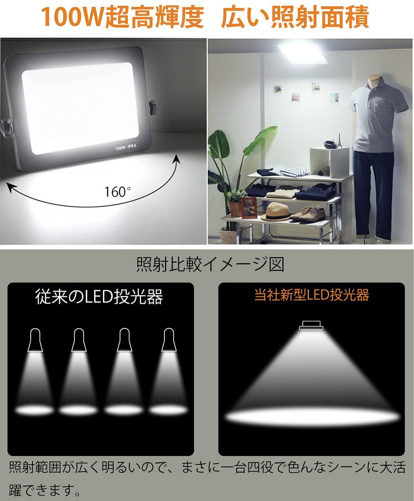 LED světlomet 100W ultra jasné pracovní světlo venkovní LED světlo IP65 vodotěsné a prachotěsné Vybaveno vodotěsným ventilačním filtrem
