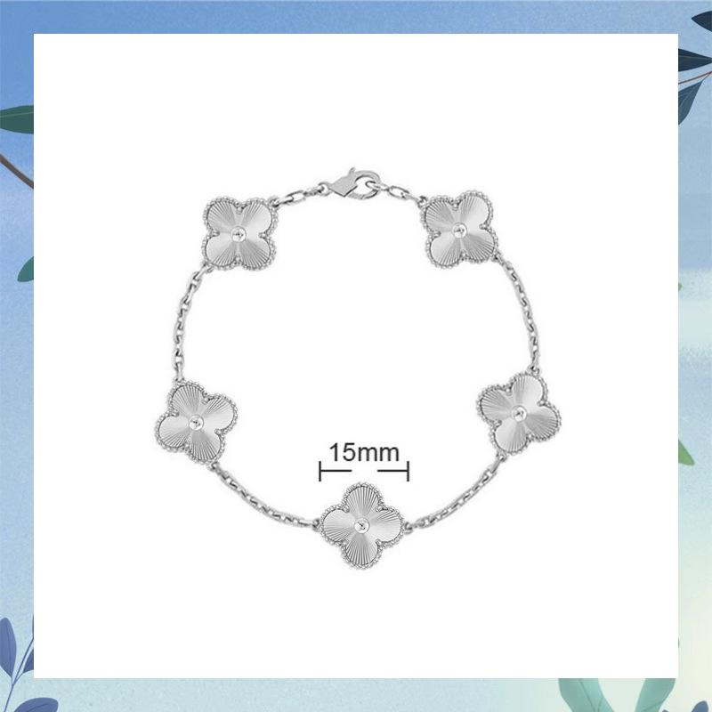 Clover Bracelet CNC Buckle Thick Chain Rose Gold Red Agate Black Agate Lucky Bracelet for Women