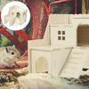 LOGOFUN Wooden Hamster Hideout Castle Multi-Chamber Hide Hut with Climbing Ladder for Chinchillas Guinea Pigs Small Pet Cage Accessories - 6 * 5 *