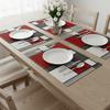 6 Piece Plaid Pattern Geometric Aesthetic Placemat Waterproof Dinning Table Mat  Festive
