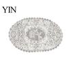 Rectangular Lace Mats for Coffee Tables White Doily, Elegant Retro Placemat, Embroidered Table Decorative Centerpiece Dining Mat, Round Oval