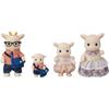 Figurines miniatures - sylvanian families - la famille chèvre - 4 personnages articulés et habillés avec soin