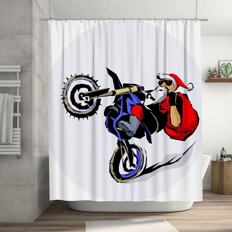 

Tu Motorcycle Shower Curtain Racing Motorcycle Decor Bathroom Curtain Speed Bike Shower Liner Modern Art Print Waterproof W60H190(CM)-1 Pcs