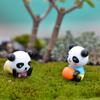 4 Stück/Set Cartoon Panda Tier Miniaturen Mini Figuren DIY Feengarten Dekoration Moos Terrarium Mikro Landschaft