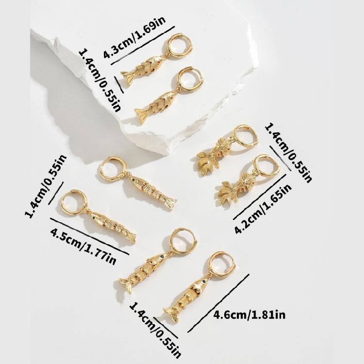Exquisite Fish Earrings Sturdy Ear Rings Featuring Allergy Resistant Materials Suitable for Extended Wear At Gatherings