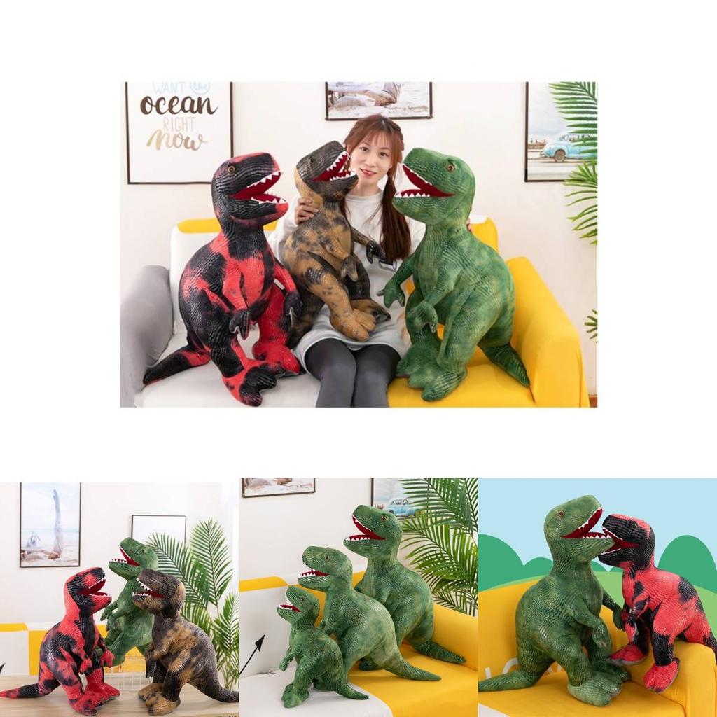 Adorable Dinosaur Plush Toy Soft Cuddly Tyrannosaurus Rex Pillow For Kids Boys Birthday Gift