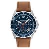 Kent Chronograph Blue Dial Brown Leather Strap Watch for Men - 14602560