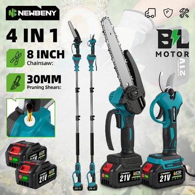4 IN 1 Brushless Telescoping Pole Electric Chainsaw High Branch Scissors Garden Pruning Tool For Makita 21V Battery Pin
