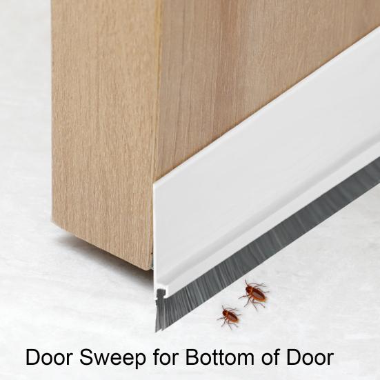 2Pcs Door Sweep for Bottom of Door Integrated Door Sweep Brush Design