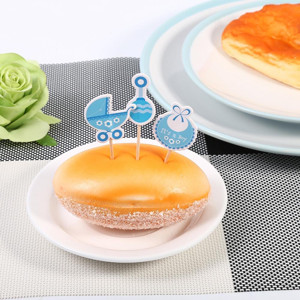 18Pcs Girl Type Kids Birthday Cute Cupcake Toppers Baby Shower Cake Decorations (Pink)