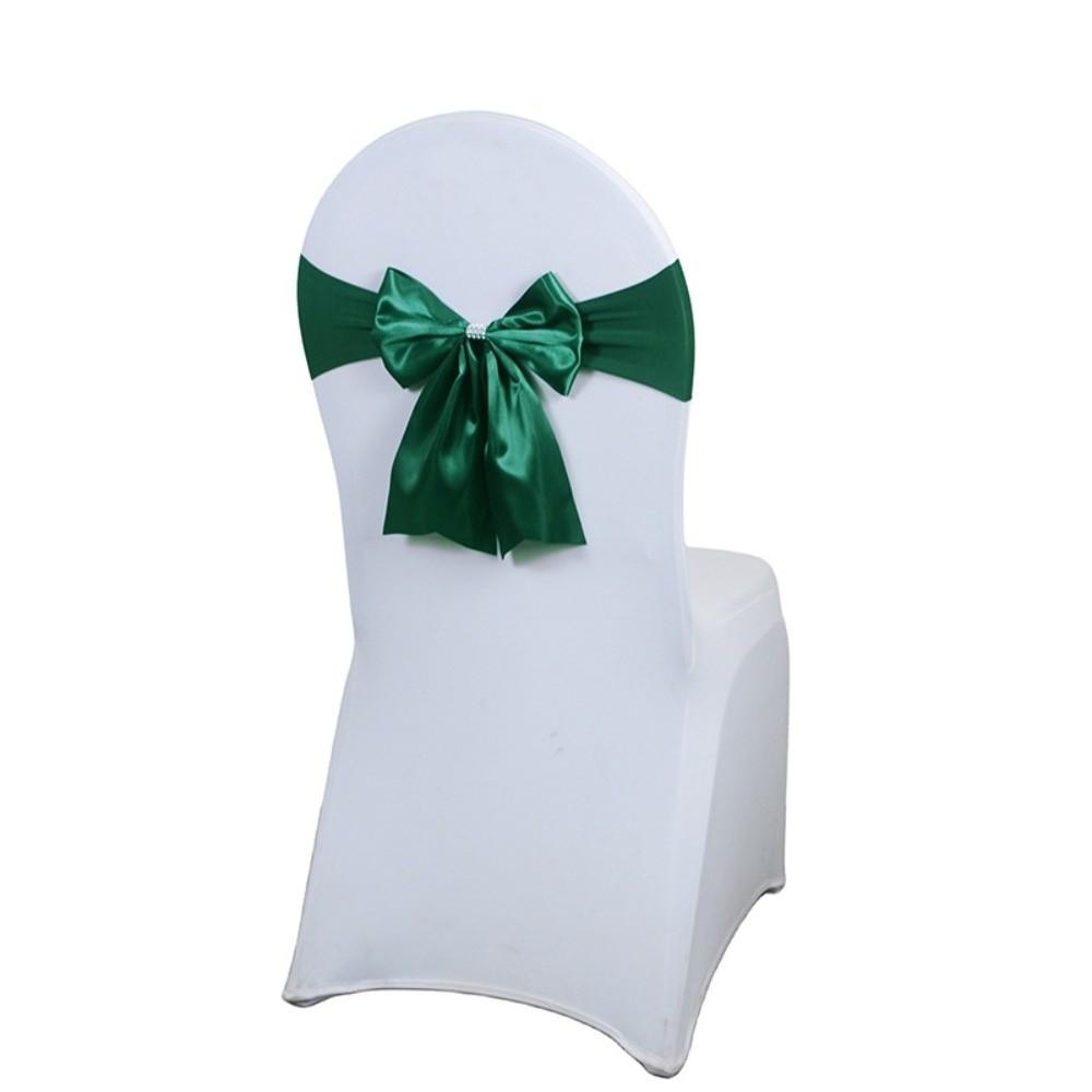 Bows Chair Back Bow Decorative Belt Ready Made Elastic Band Satin Chair Sashes Ties Fastening Chair Bandage