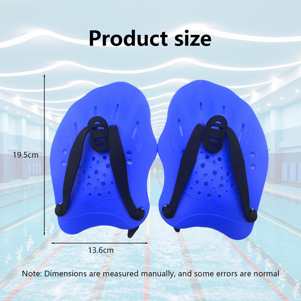 1 Pair Swim Paddles Hand With Adjustable Strap Multi-color Swimming Training Equipment For Women Men Children