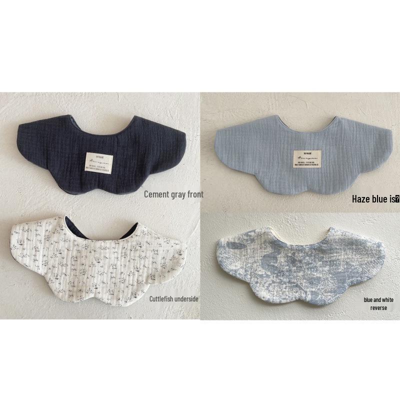 Pure Cotton Korean-Style Baby Drool Bib - Lightweight, Absorbent, Anti-Spit Up, Petal Design