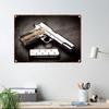 Vintage NEW Pistol HD Tin Painting Metal Sign Poster Home Living Room Bar Club Party Man Cave Art Wall Decorativ Iron Painting